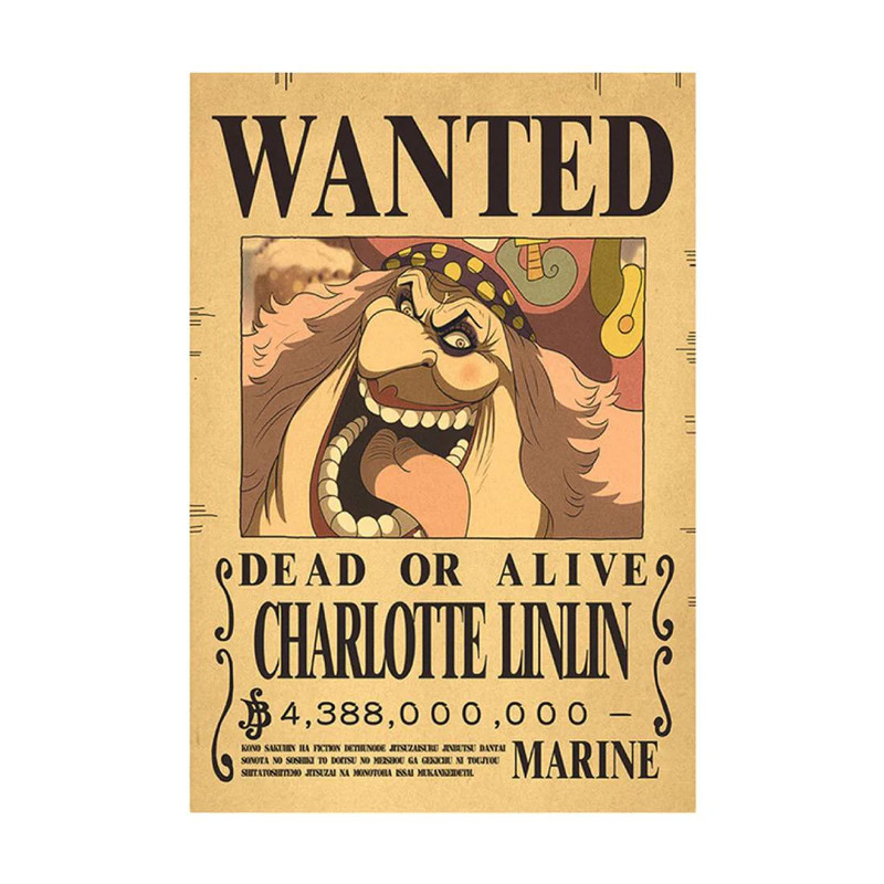 Framed Wanted Dead Or Alive Charlotte Linlin Paper Poster - (42X30CM) ملصق